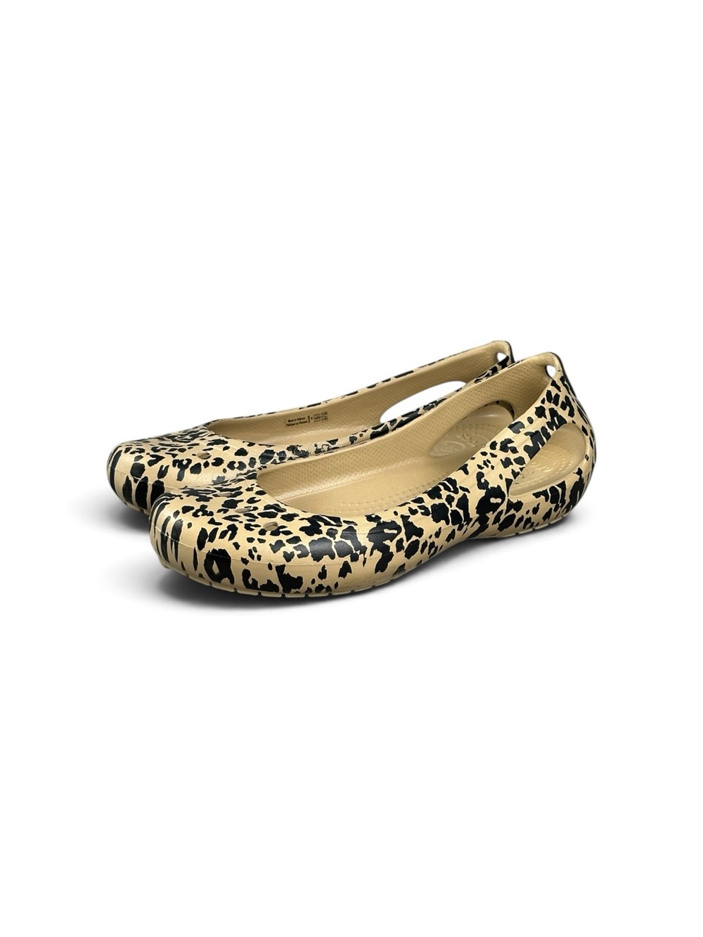 Crocs Kadee Leopard Print W8 Animal Print Ballet Flat Slip On Shoes Womens 8